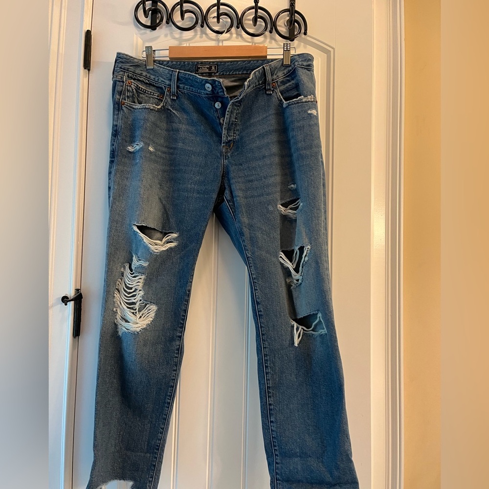 Abercrombie & Fitch Woman’s  Relaxed Blue Ripped Jeans